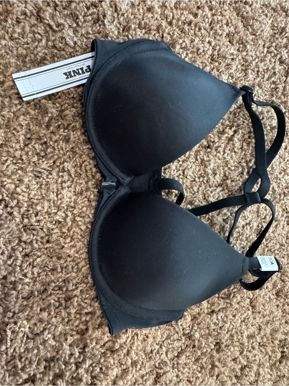 PINK Victoria's Secret Black Molded T-Shirt Bra